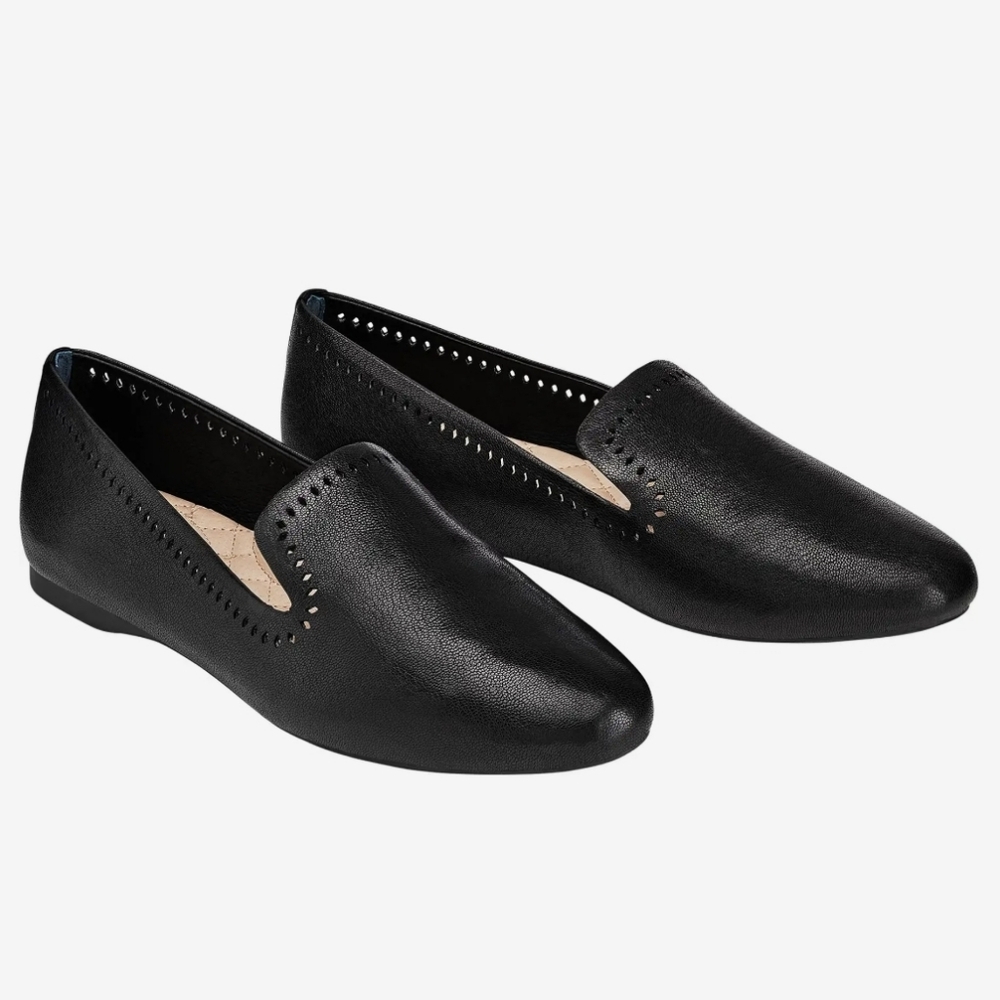Birdies The Starling Leather Laser Cut Flat